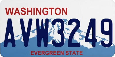 WA license plate AVW3249