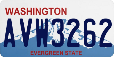 WA license plate AVW3262