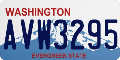 WA license plate AVW3295