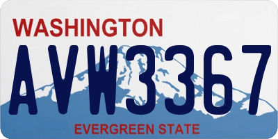 WA license plate AVW3367