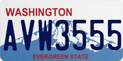 WA license plate AVW3555