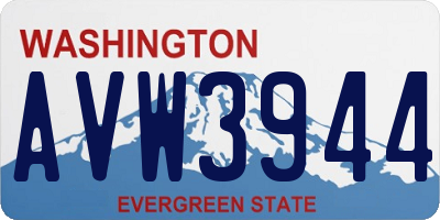 WA license plate AVW3944