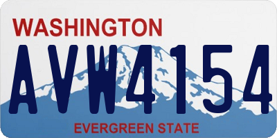 WA license plate AVW4154