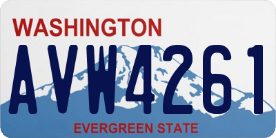 WA license plate AVW4261