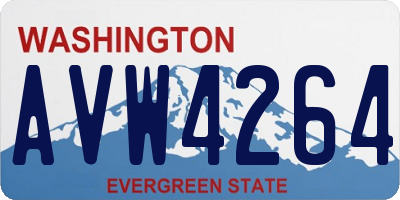 WA license plate AVW4264