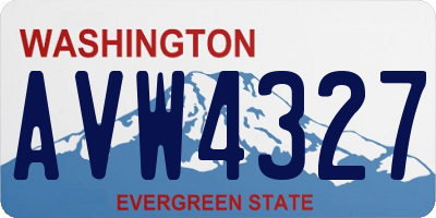 WA license plate AVW4327