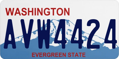 WA license plate AVW4424