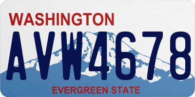 WA license plate AVW4678