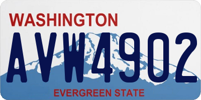 WA license plate AVW4902