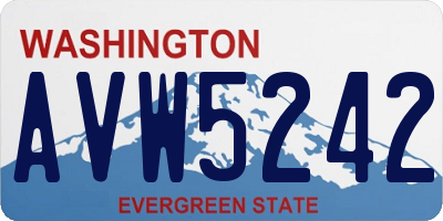 WA license plate AVW5242