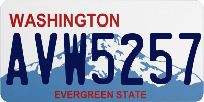 WA license plate AVW5257