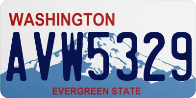 WA license plate AVW5329