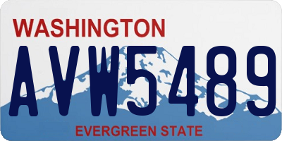 WA license plate AVW5489