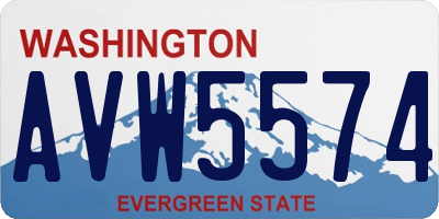 WA license plate AVW5574