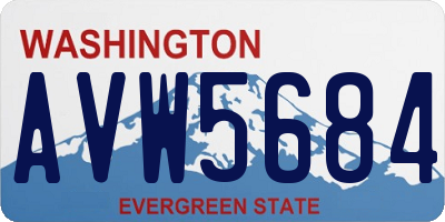 WA license plate AVW5684