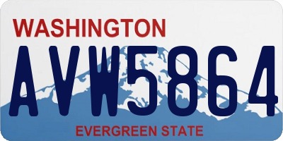 WA license plate AVW5864