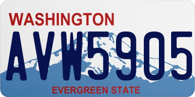 WA license plate AVW5905