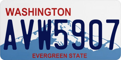 WA license plate AVW5907