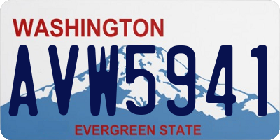 WA license plate AVW5941