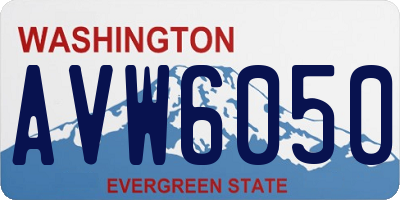 WA license plate AVW6050