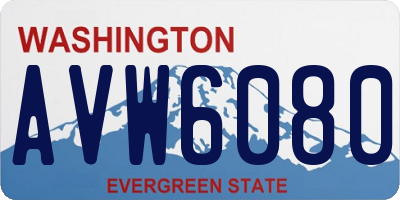 WA license plate AVW6080