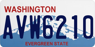 WA license plate AVW6210