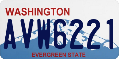 WA license plate AVW6221