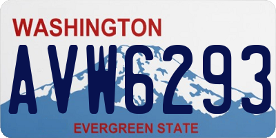 WA license plate AVW6293