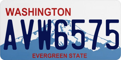 WA license plate AVW6575