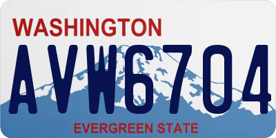 WA license plate AVW6704