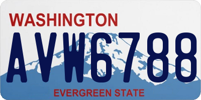 WA license plate AVW6788