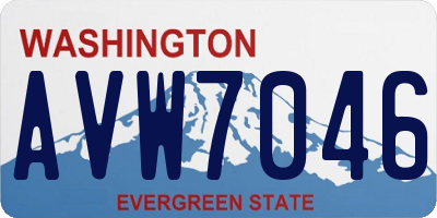 WA license plate AVW7046