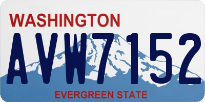 WA license plate AVW7152