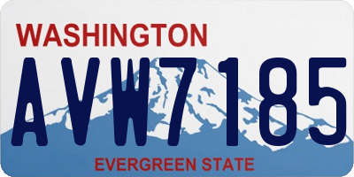 WA license plate AVW7185