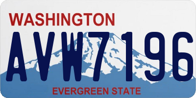 WA license plate AVW7196