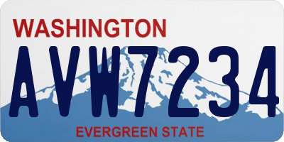 WA license plate AVW7234