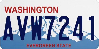 WA license plate AVW7241