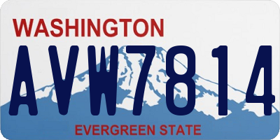 WA license plate AVW7814