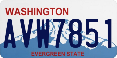 WA license plate AVW7851