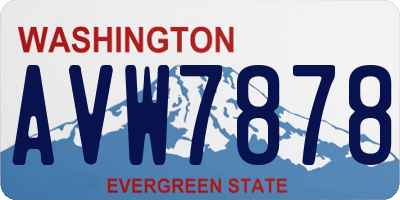 WA license plate AVW7878