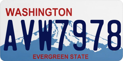 WA license plate AVW7978
