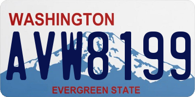 WA license plate AVW8199