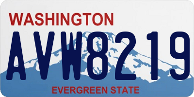 WA license plate AVW8219