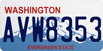 WA license plate AVW8353