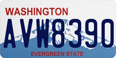 WA license plate AVW8390
