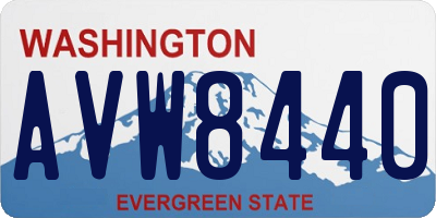 WA license plate AVW8440