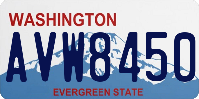WA license plate AVW8450