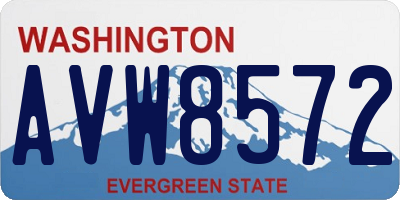 WA license plate AVW8572