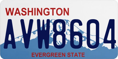 WA license plate AVW8604