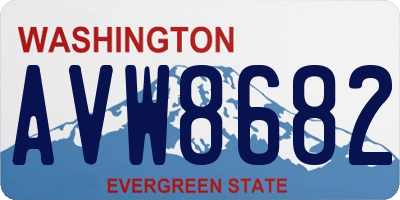 WA license plate AVW8682